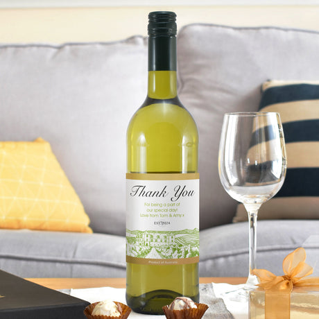 Personalised Free Text Vineyard White Wine: 1 - Wine By Gift Moments