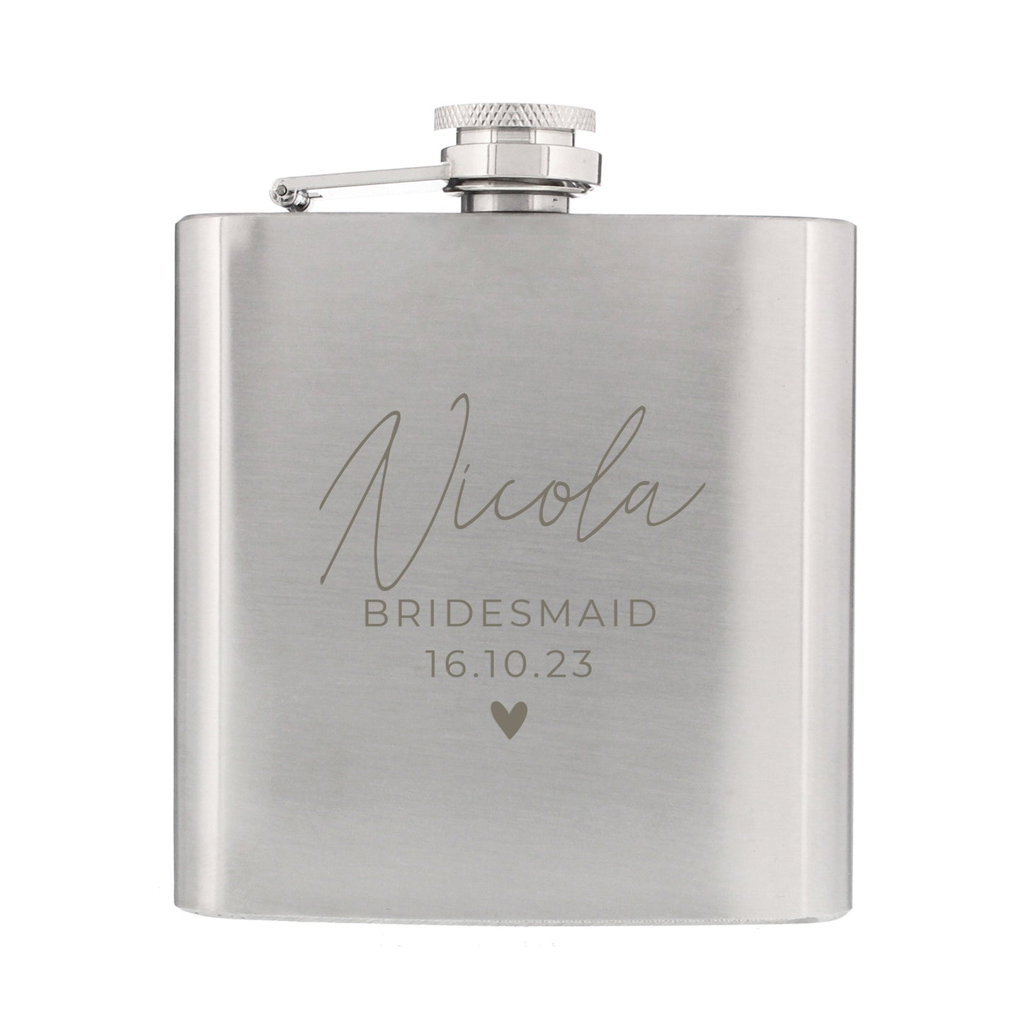 Personalised Free Text Wedding Party Hip Flask: 7 - Hip Flasks By Gift Moments