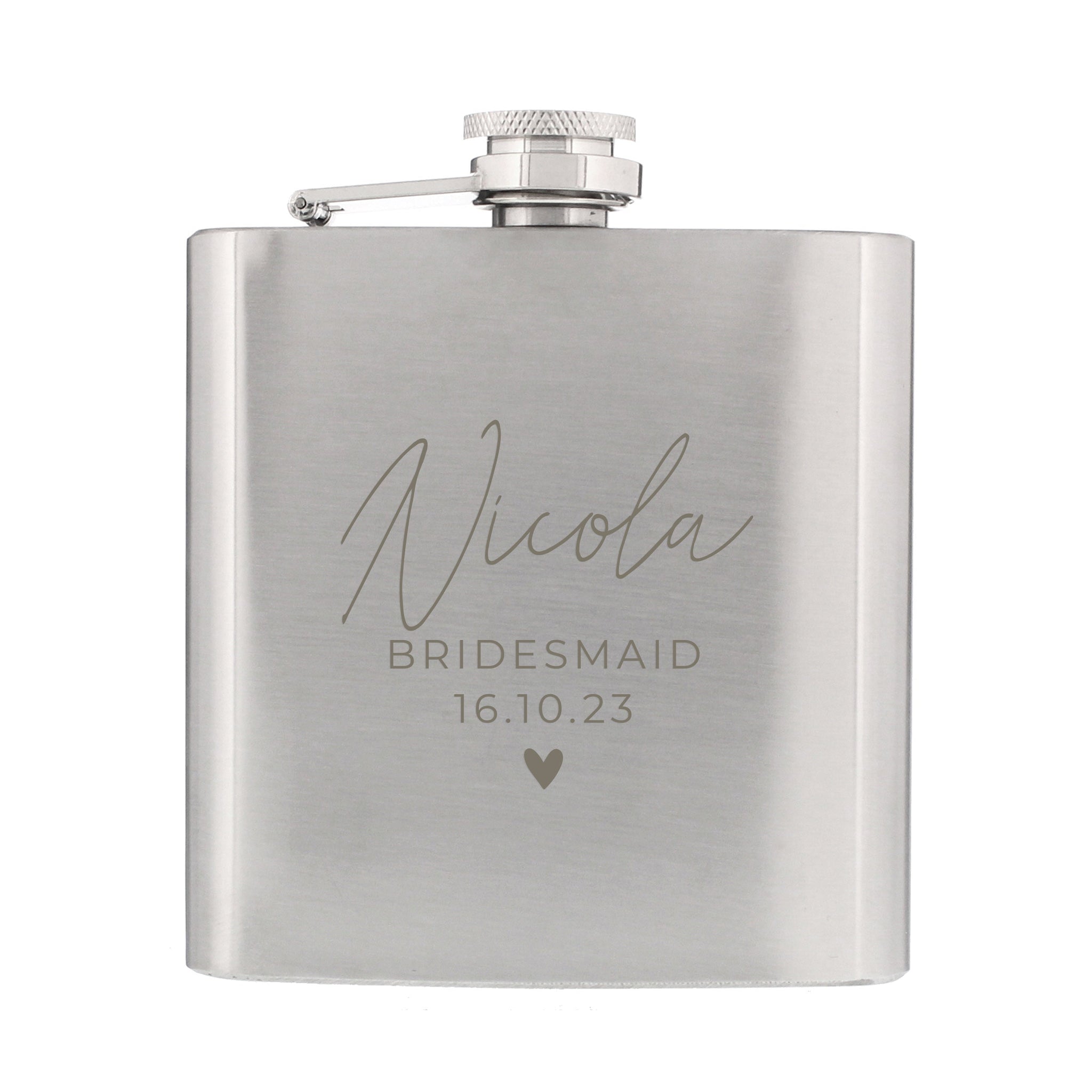 Personalised Free Text Wedding Party Hip Flask: 7 - Hip Flasks By Gift Moments
