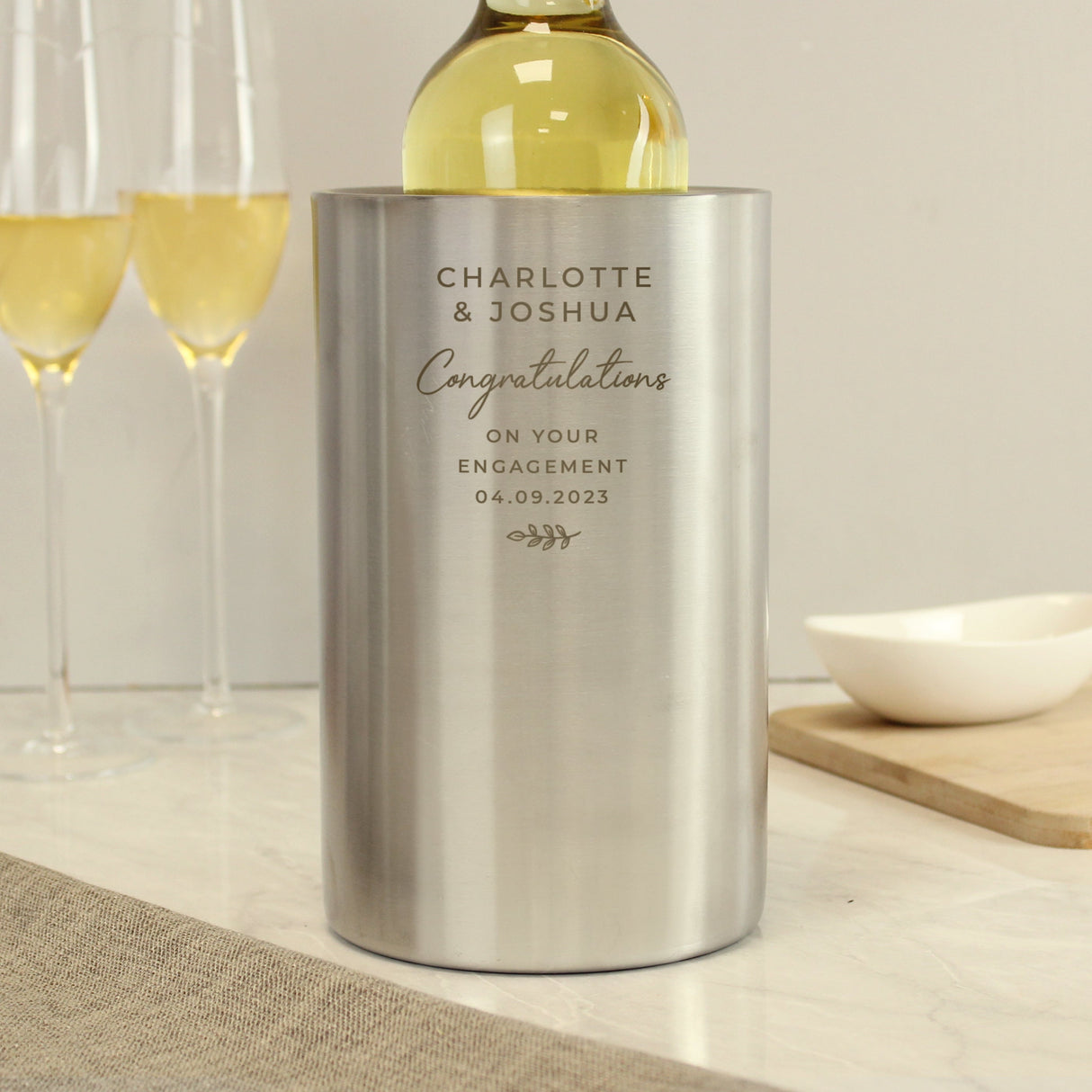 Personalised Free Text Wine Cooler: 2 Barware By Gift Moments