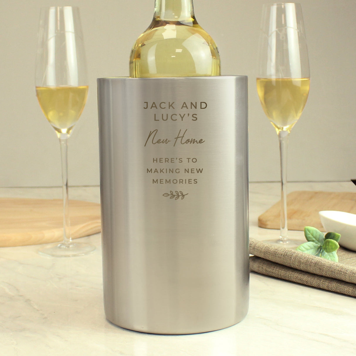 Personalised Free Text Wine Cooler: 4 Barware By Gift Moments