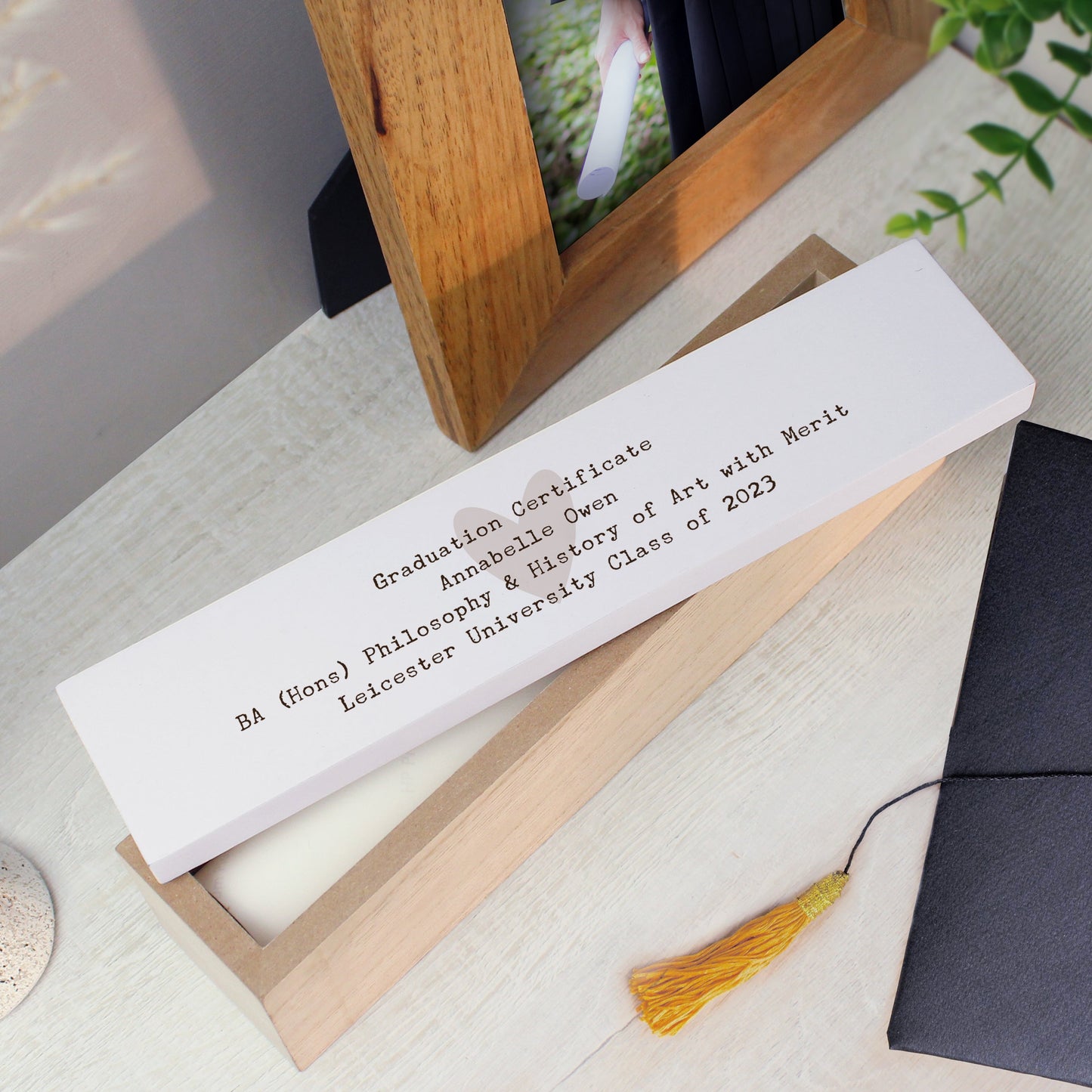 Personalised Free Text Wooden Certificate Holder: 2 - Certificate Holders By Gift Moments
