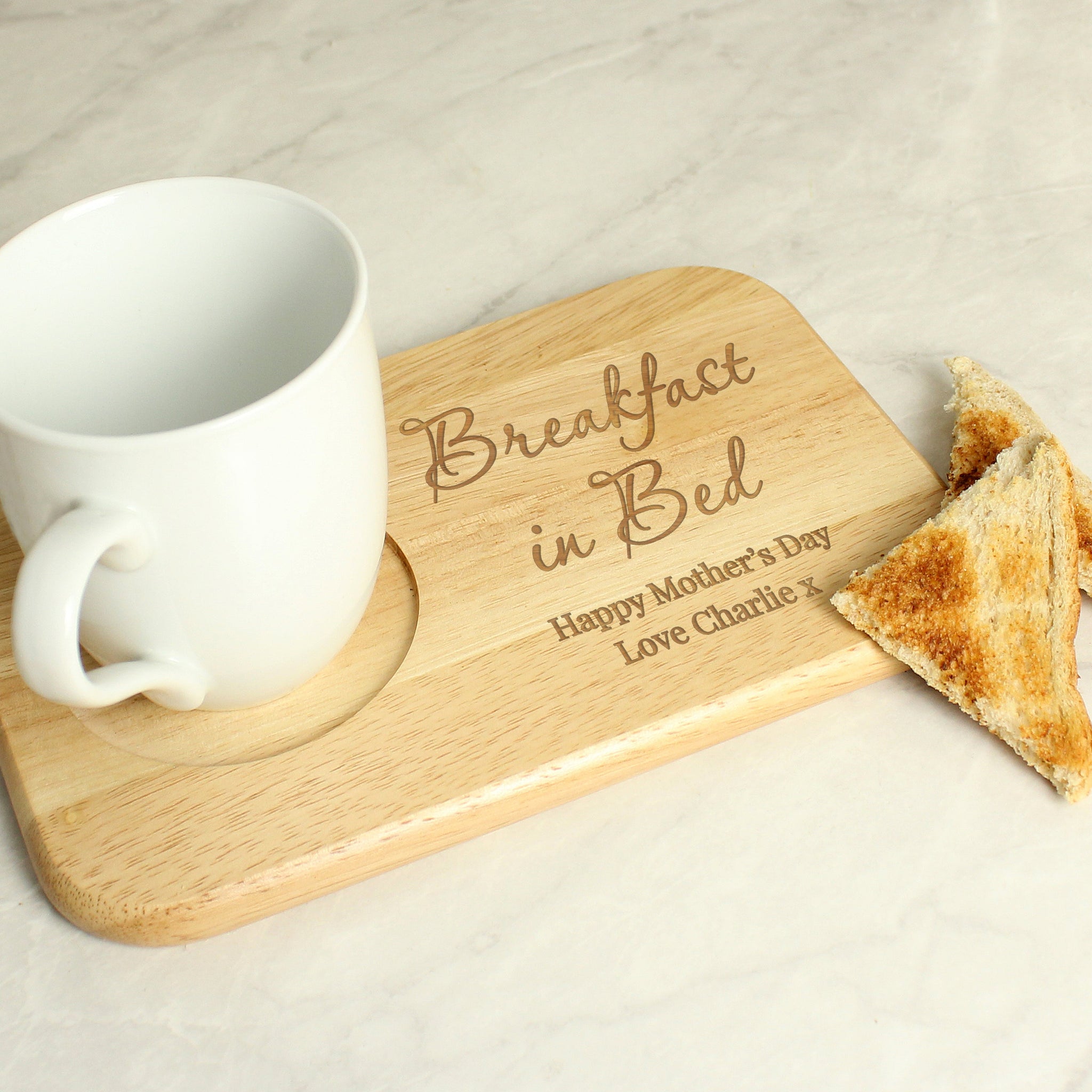 Personalised Free Text Wooden Coaster Tray: 6 - Coasters By Gift Moments