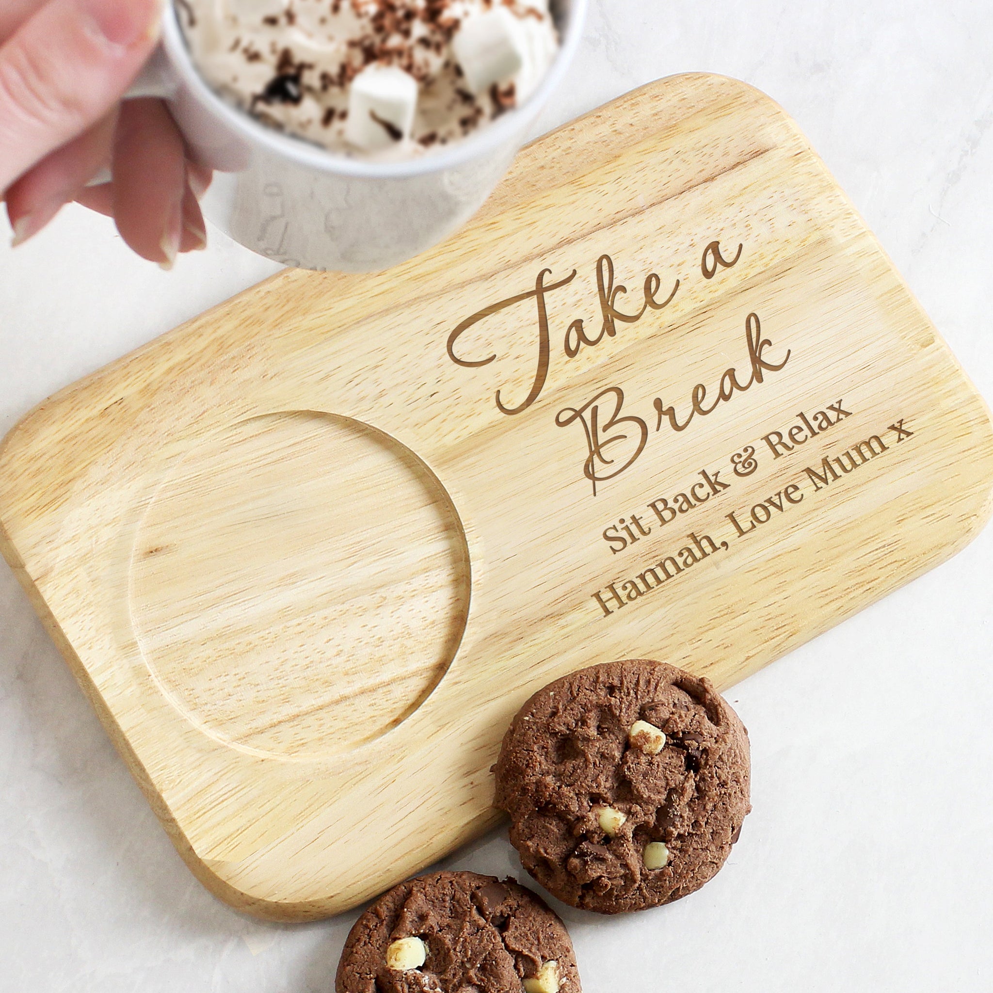 Personalised Free Text Wooden Coaster Tray: 7 - Coasters By Gift Moments