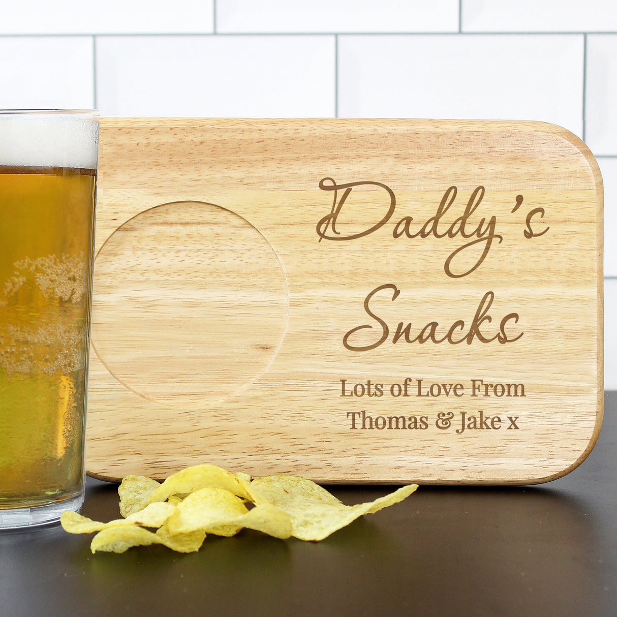 Personalised Free Text Wooden Coaster Tray: 2 - Coasters By Gift Moments