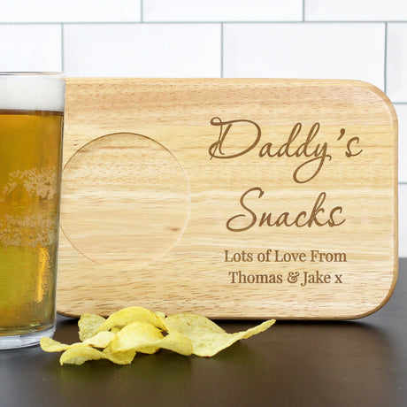Personalised Free Text Wooden Coaster Tray: 2 - Coasters By Gift Moments
