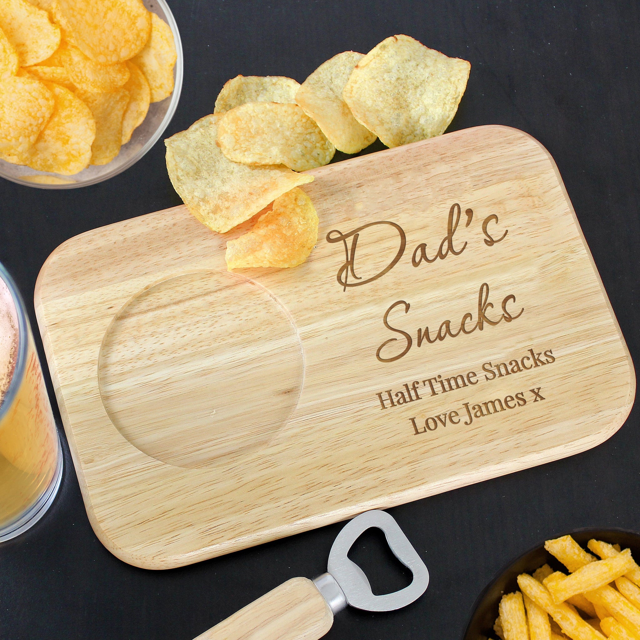 Personalised Free Text Wooden Coaster Tray: 5 - Coasters By Gift Moments