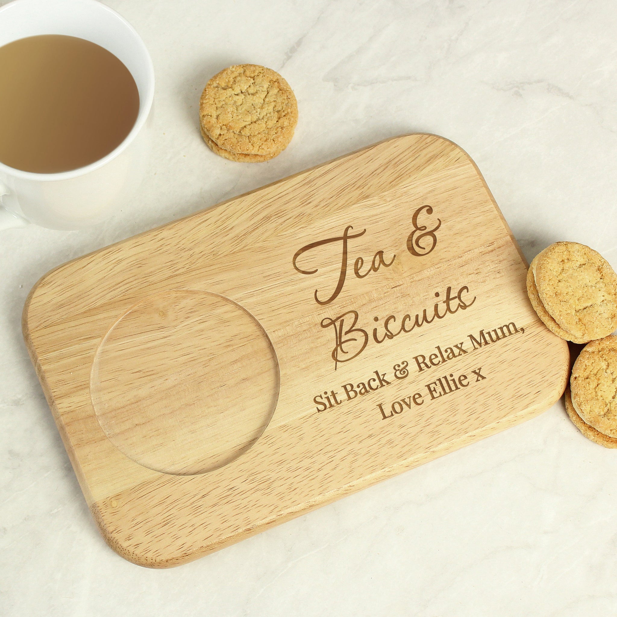 Personalised Free Text Wooden Coaster Tray: 4 - Coasters By Gift Moments