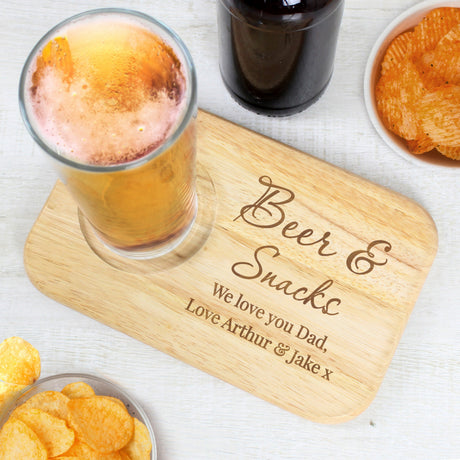 Personalised Free Text Wooden Coaster Tray: 1 - Coasters By Gift Moments