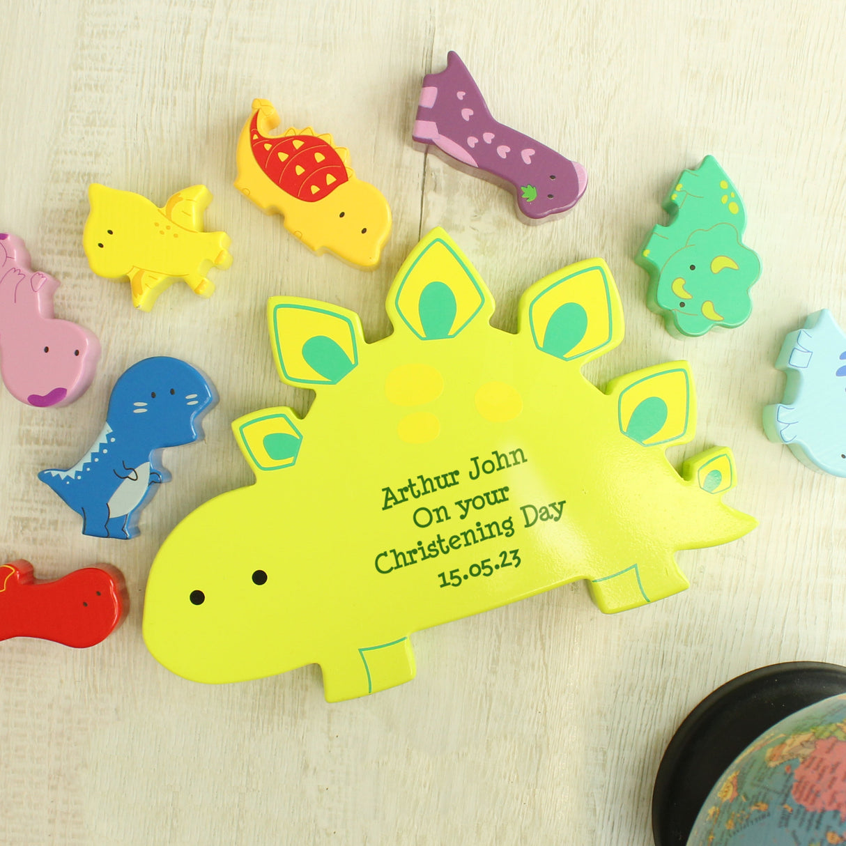 Personalised Free Text Wooden Dinosaur Stacker Toy: 7 - Toys By Gift Moments