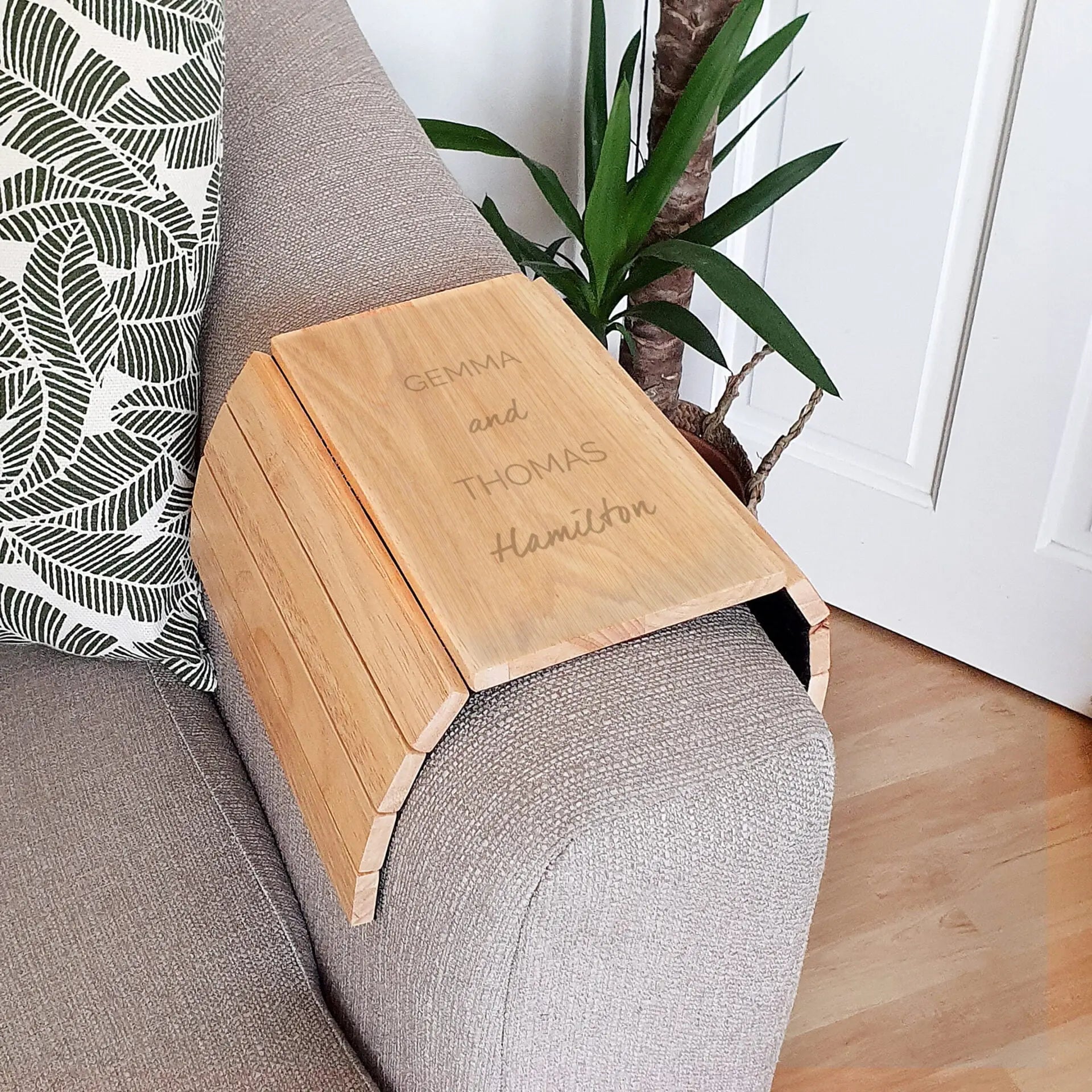 Personalised Free Text Wooden Sofa Tray: 1 - Coasters By Gift Moments