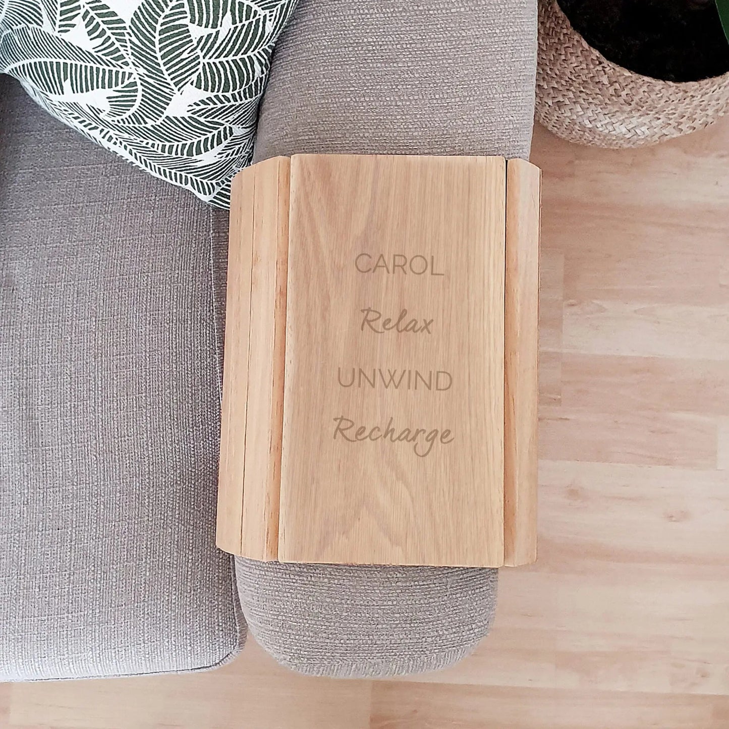 Personalised Free Text Wooden Sofa Tray: 4 - Coasters By Gift Moments