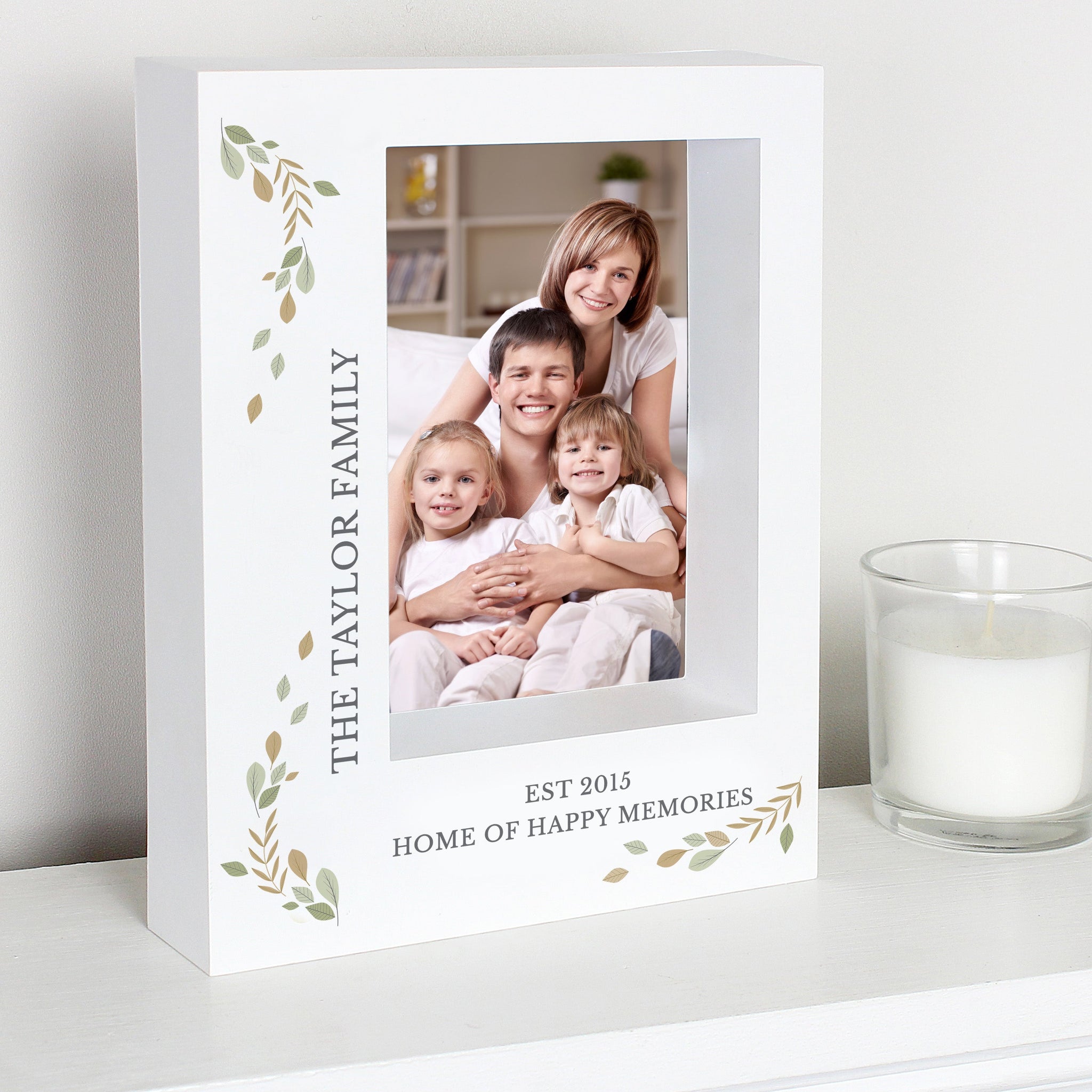 Personalised Fresh Botanical 5x7 Box Photo Frame: 2 - Photo Frames By Gift Moments