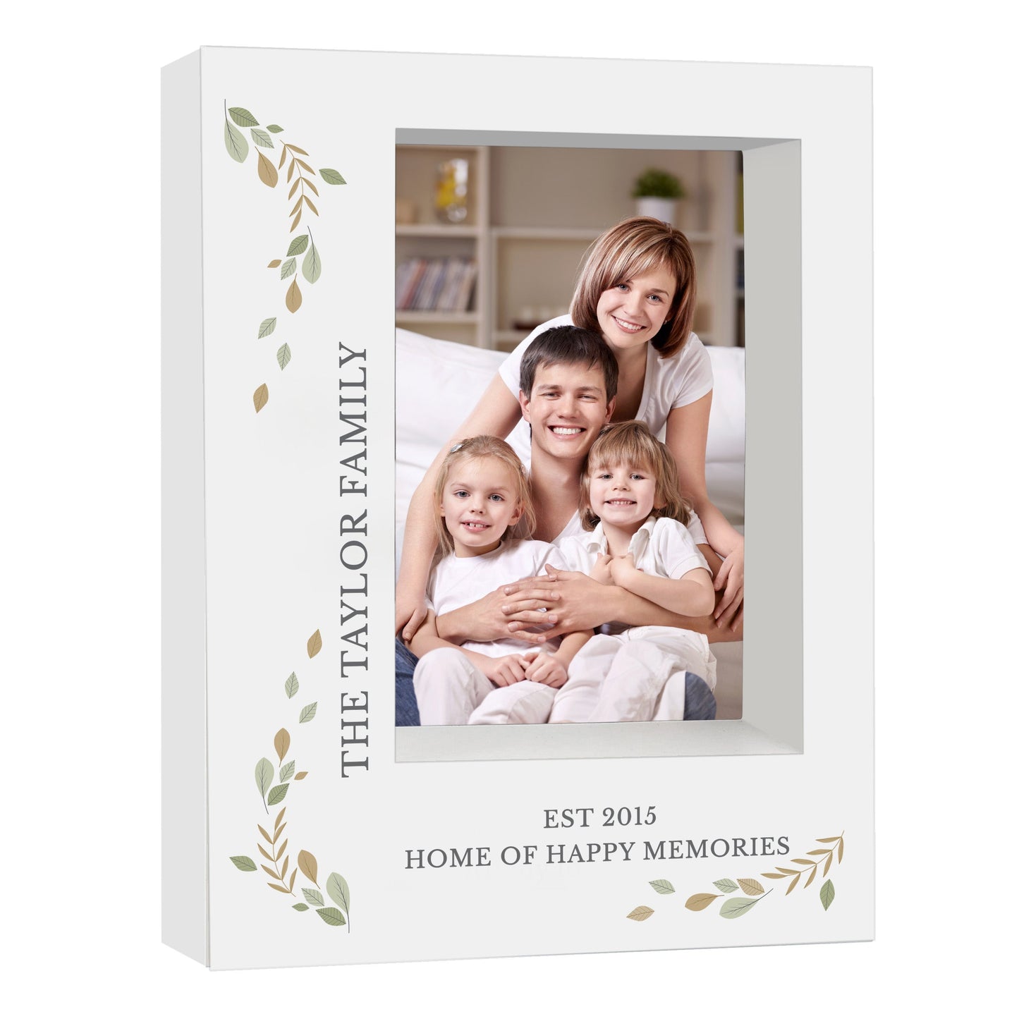 Personalised Fresh Botanical 5x7 Box Photo Frame: 6 - Photo Frames By Gift Moments