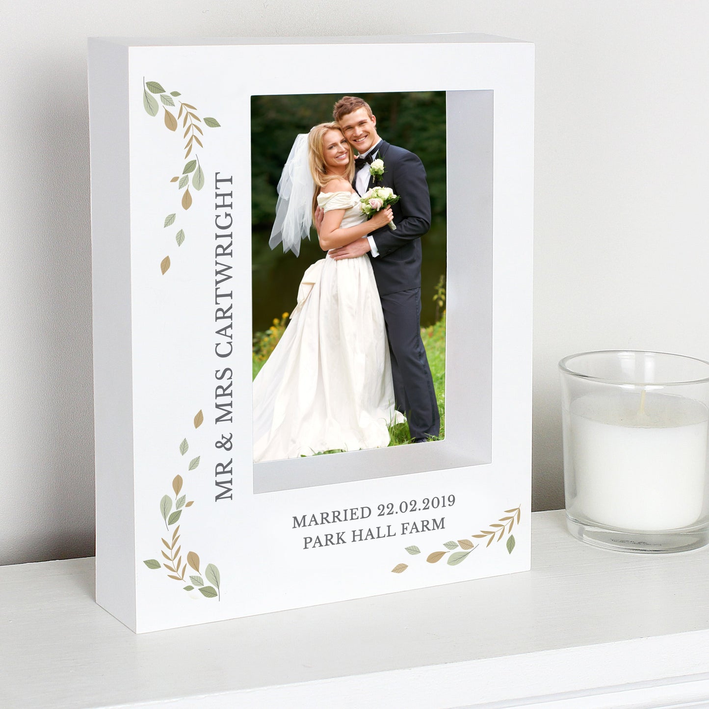 Personalised Fresh Botanical 5x7 Box Photo Frame: 1 - Photo Frames By Gift Moments