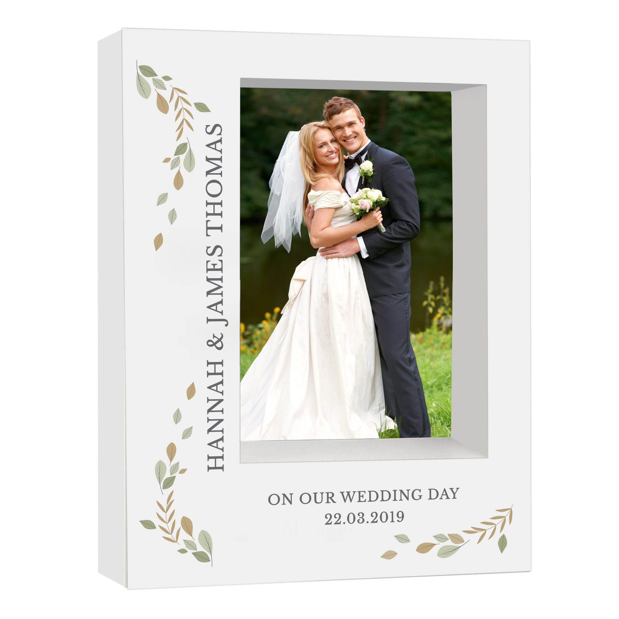 Personalised Fresh Botanical 5x7 Box Photo Frame: 5 - Photo Frames By Gift Moments
