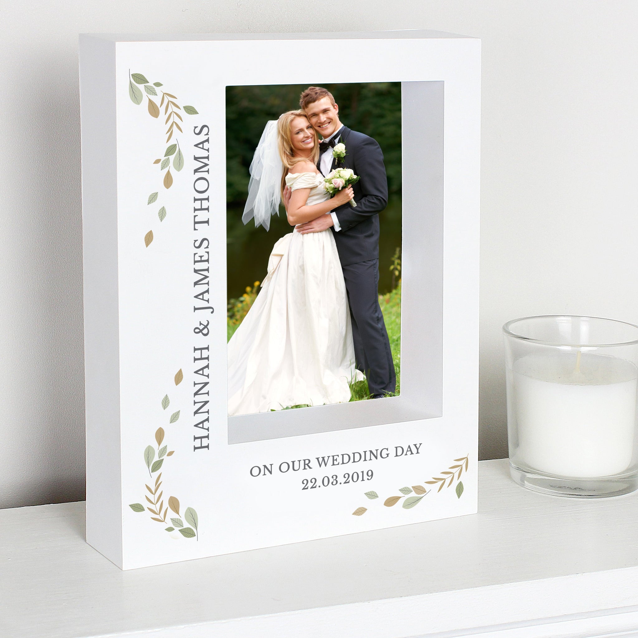 Personalised Fresh Botanical 5x7 Box Photo Frame: 3 - Photo Frames By Gift Moments