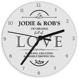 Personalised Full of Love Glass Clock: 2 - Clocks By Gift Moments
