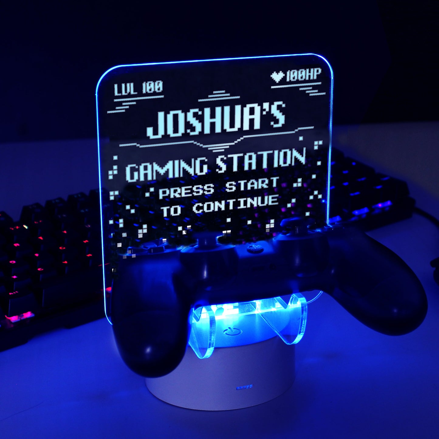 Personalised Gaming Controller Holder LED Colour Changing Light: 1 - Gaming By Gift Moments