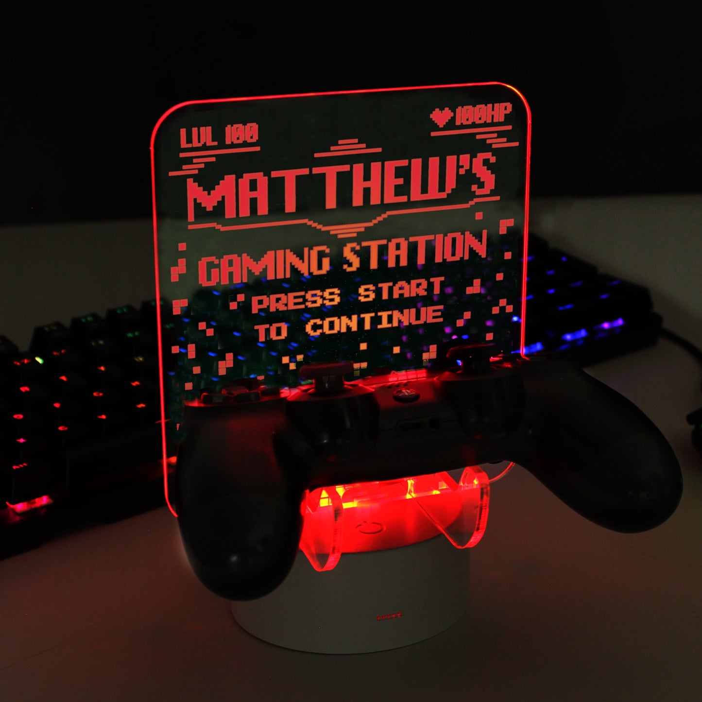 Personalised Gaming Controller Holder LED Colour Changing Light: 6 - Gaming By Gift Moments