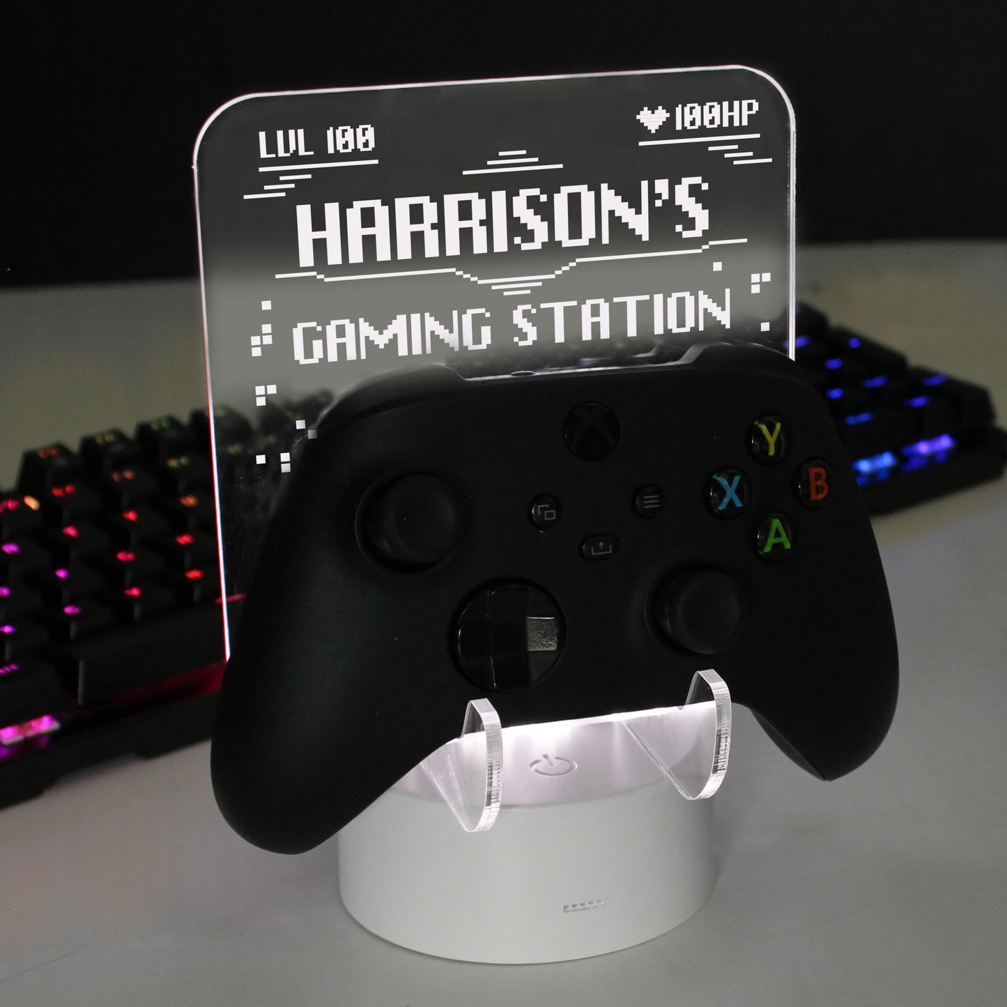 Personalised Gaming Controller Holder LED Colour Changing Light: 7 - Gaming By Gift Moments
