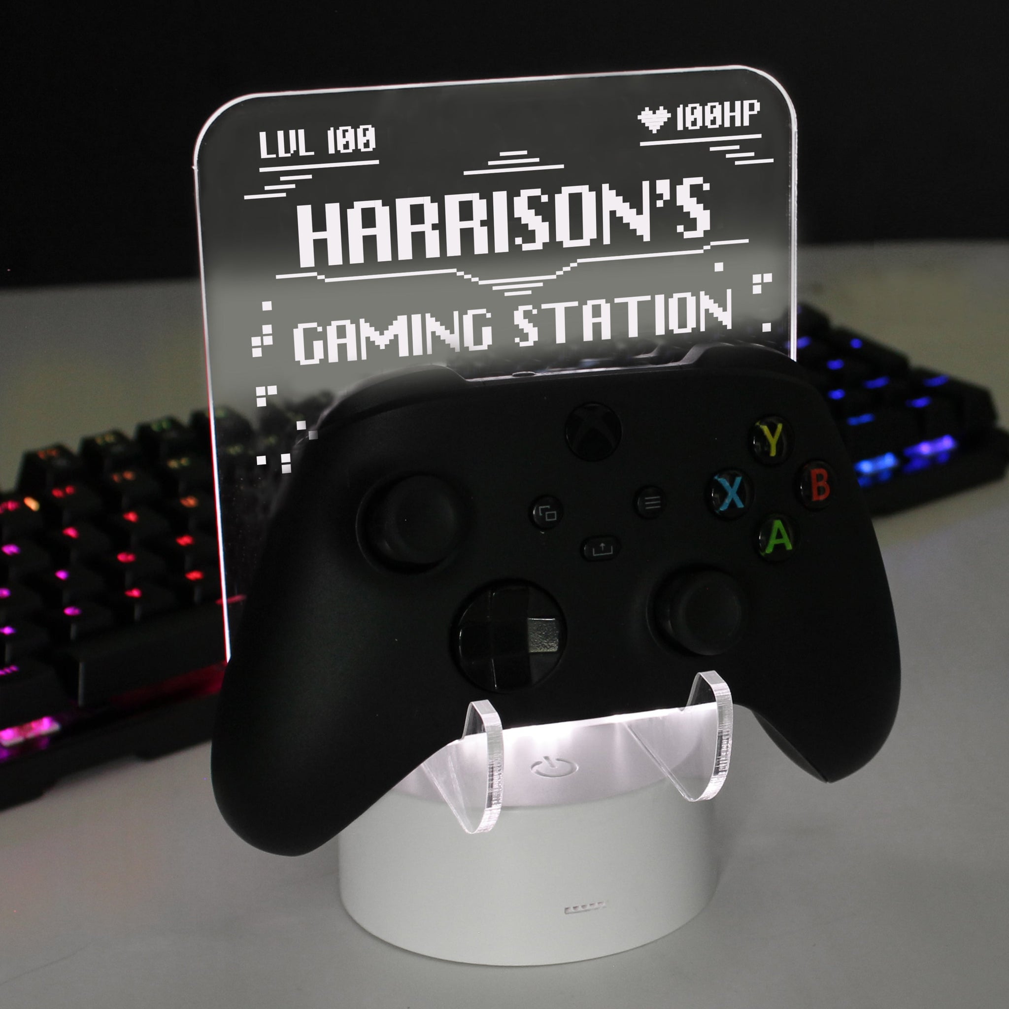 Personalised Gaming Controller Holder LED Colour Changing Light: 7 - Gaming By Gift Moments