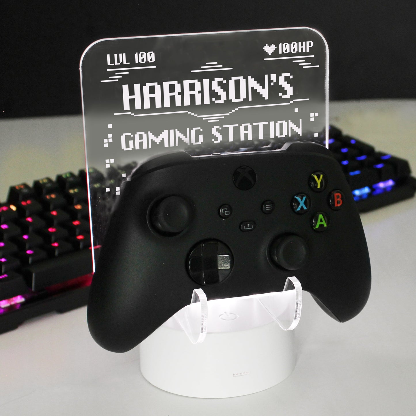Personalised Gaming Controller Holder LED Colour Changing Light: 2 - Gaming By Gift Moments