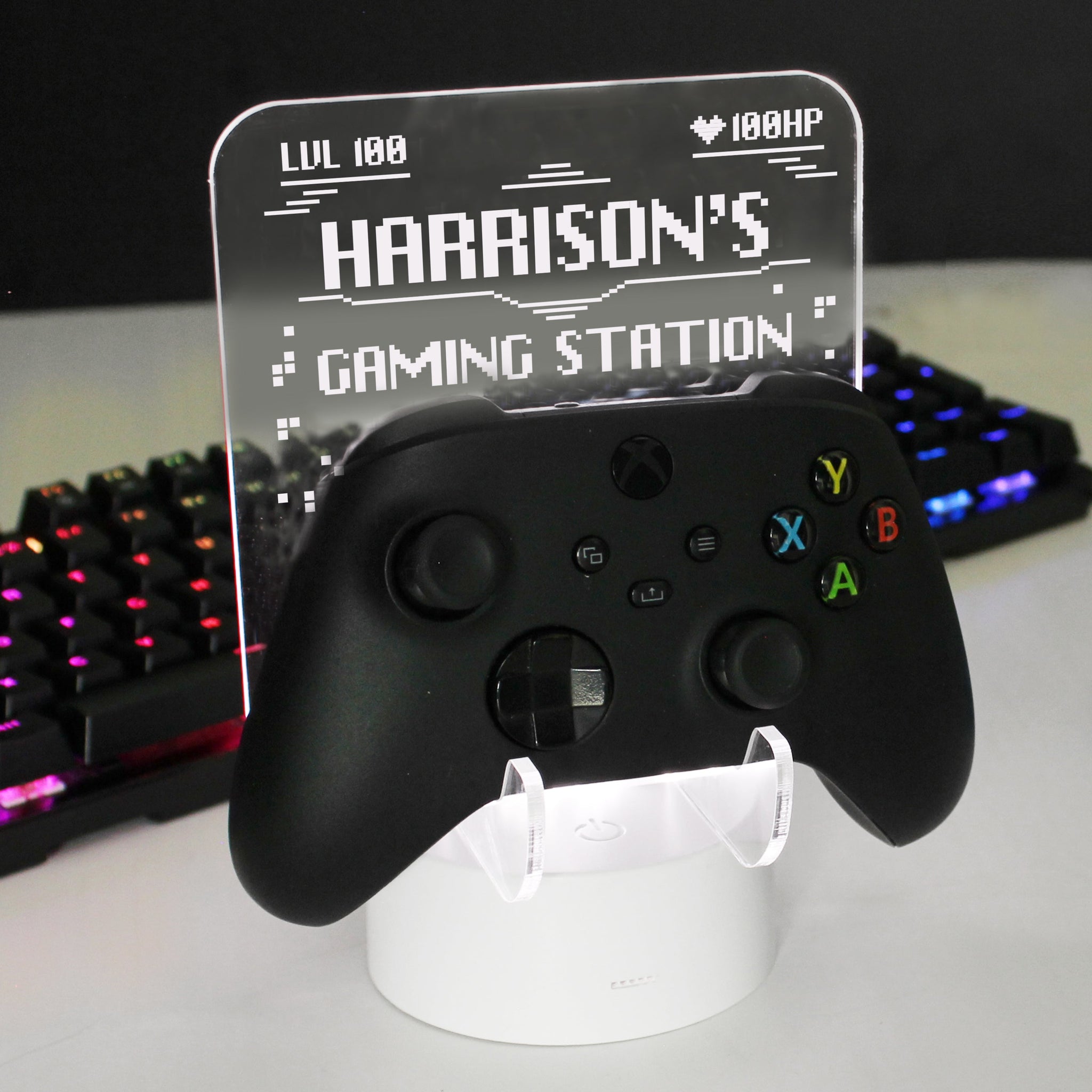Personalised Gaming Controller Holder LED Colour Changing Light: 2 - Gaming By Gift Moments