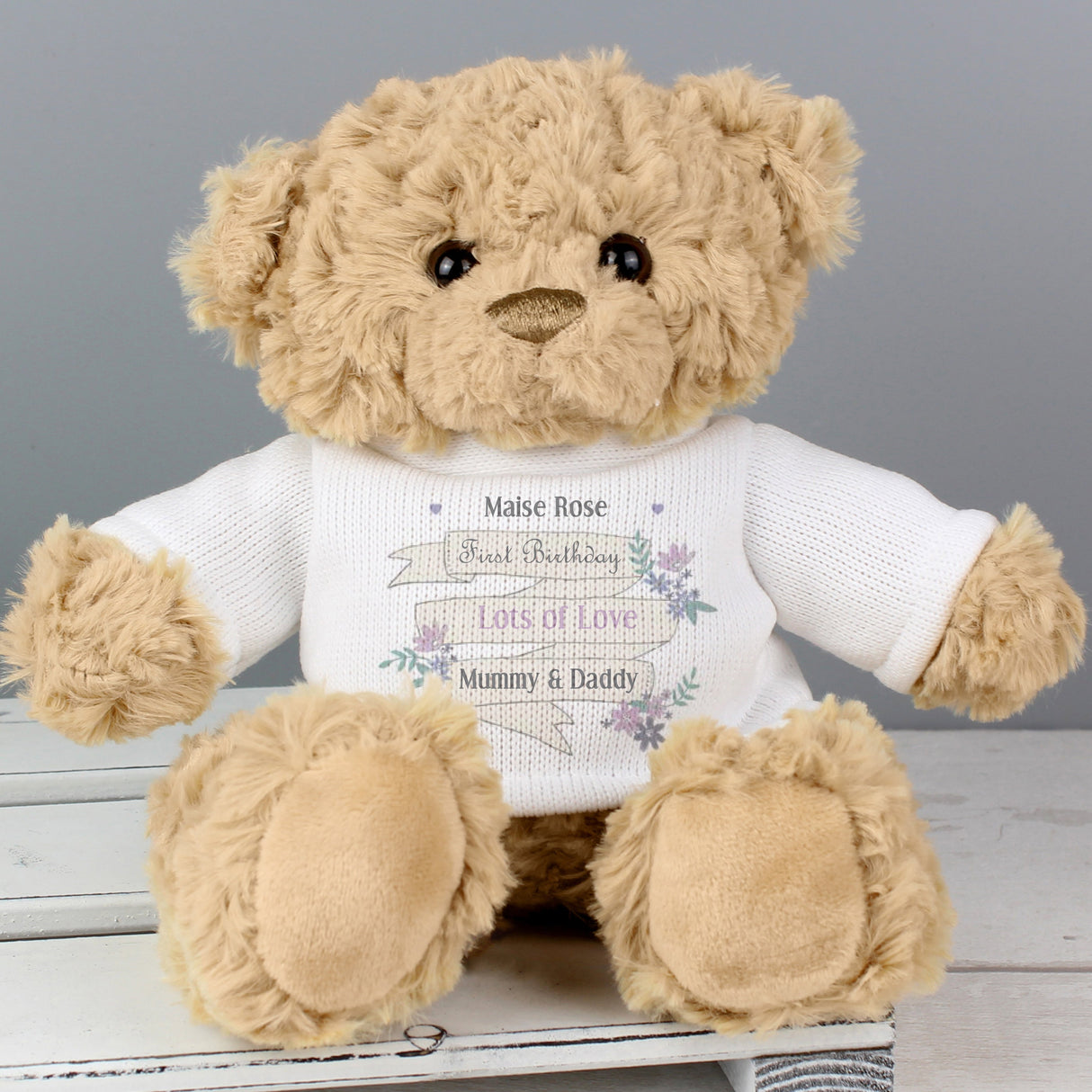 Personalised Garden Bloom Message Teddy Bear: 2 - Teddy Bears & Soft Toys By Gift Moments