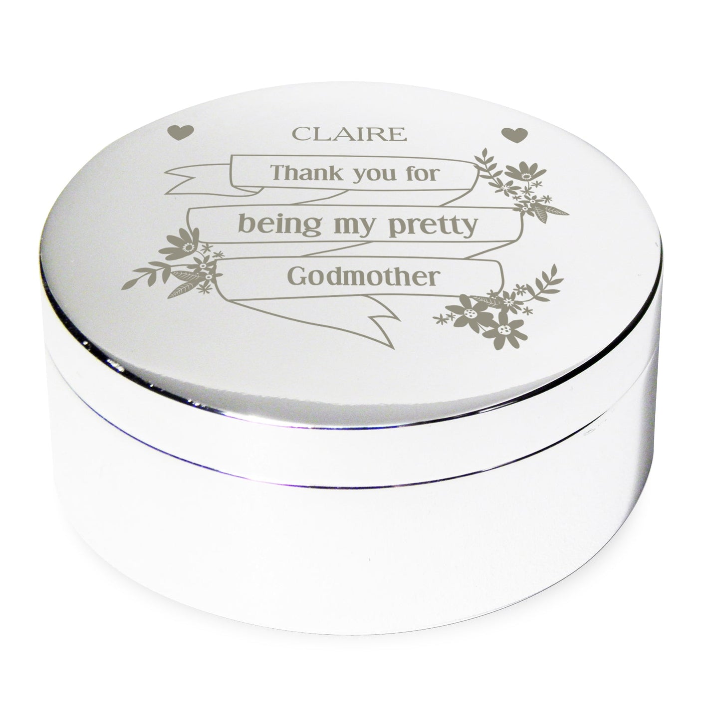 Personalised Garden Bloom Round Trinket Box: 5 - Trinket Boxes By Gift Moments