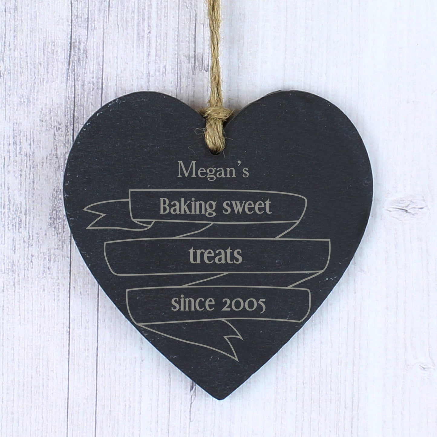 Personalised Garden Bloom Slate Heart Decoration: 2 - Decorations By Gift Moments