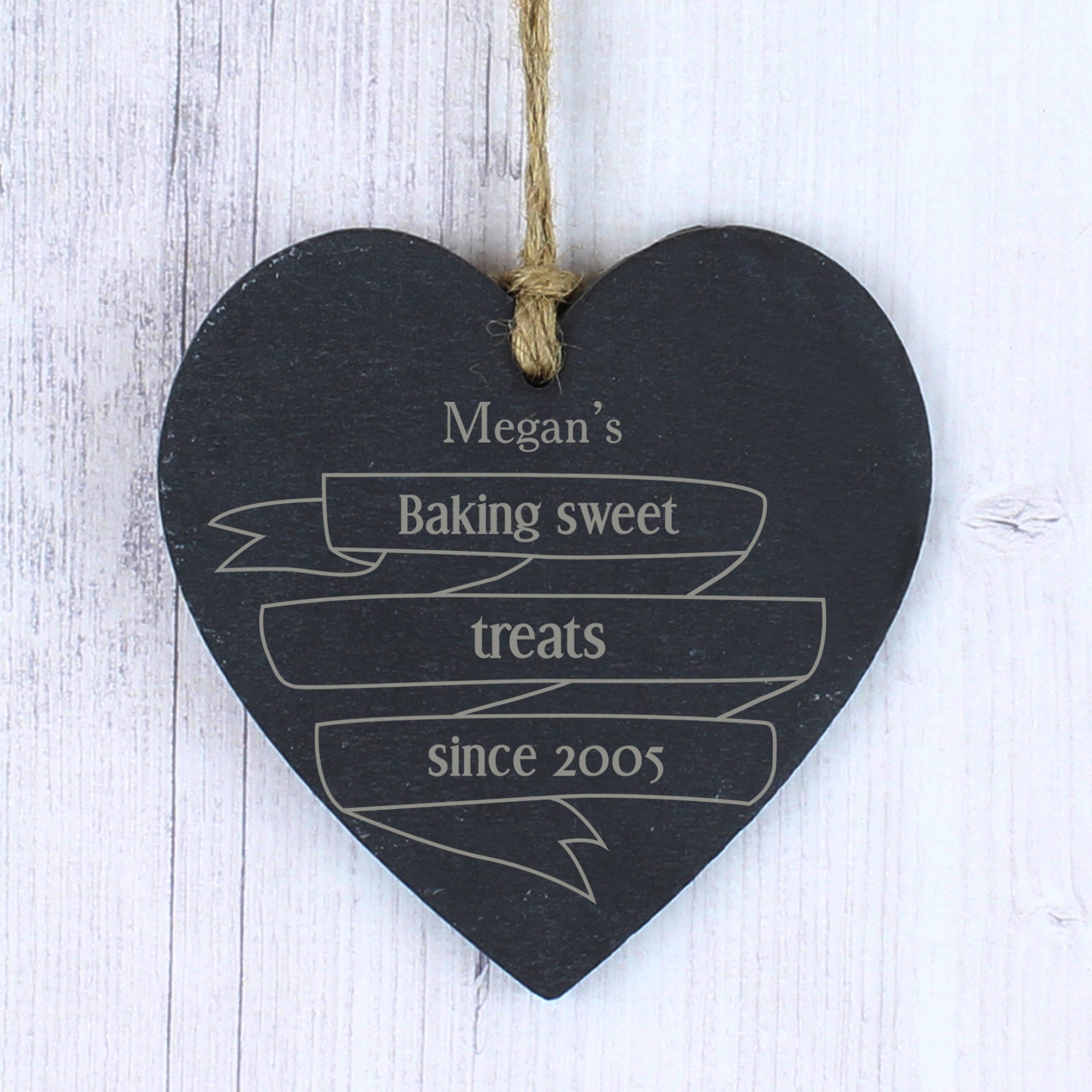 Personalised Garden Bloom Slate Heart Decoration: 2 - Decorations By Gift Moments