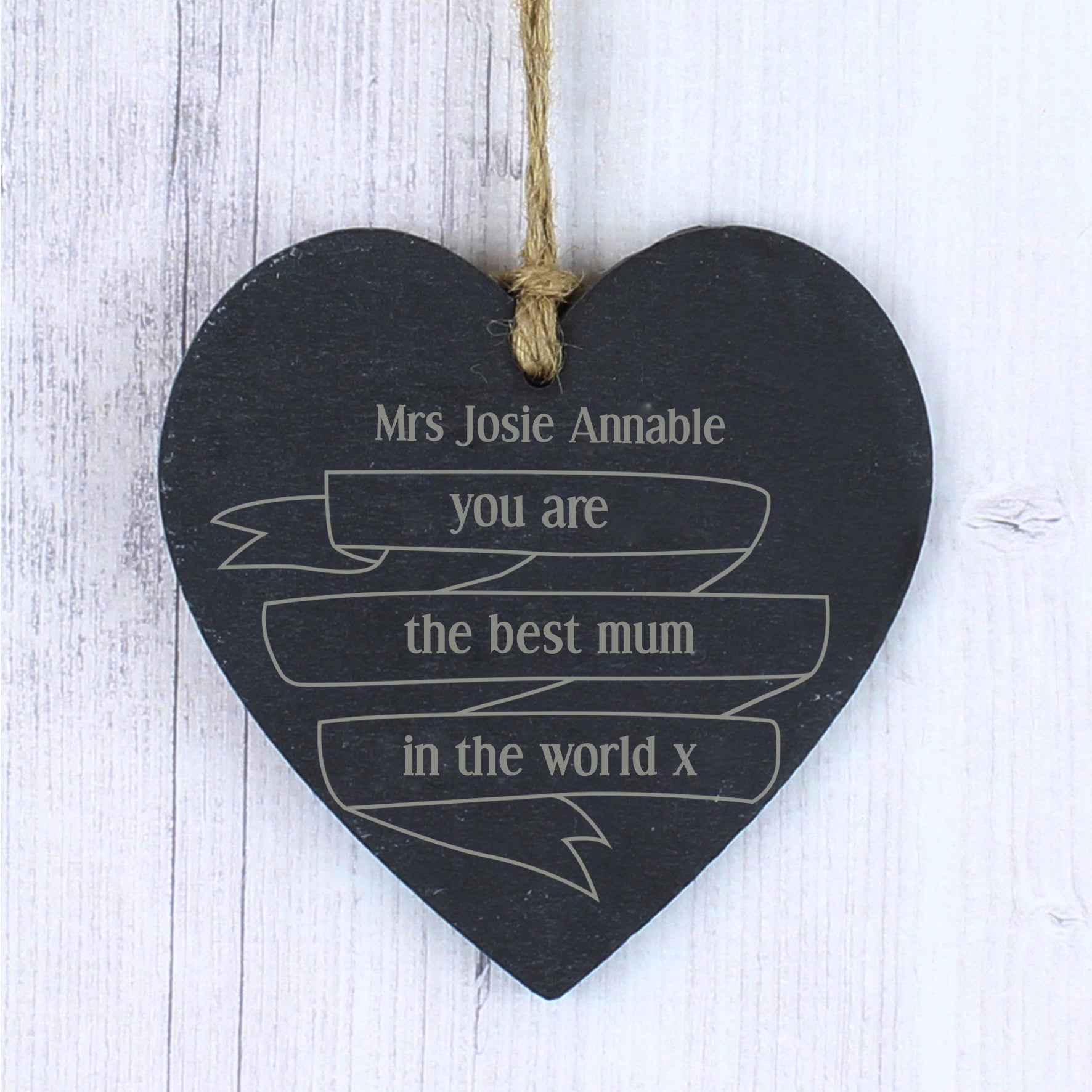 Personalised Garden Bloom Slate Heart Decoration: 1 - Decorations By Gift Moments