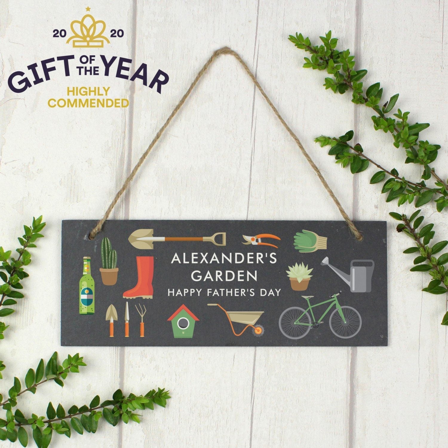 Personalised Garden Printed Hanging Slate Plaque: 2 - Signs & Plaques By Gift Moments