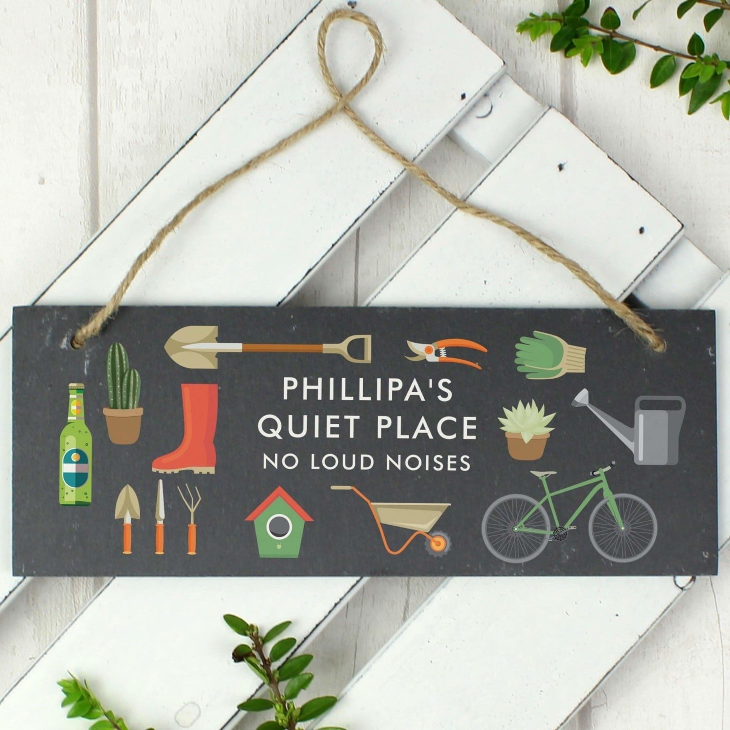 Personalised Garden Printed Hanging Slate Plaque: 1 - Signs & Plaques By Gift Moments