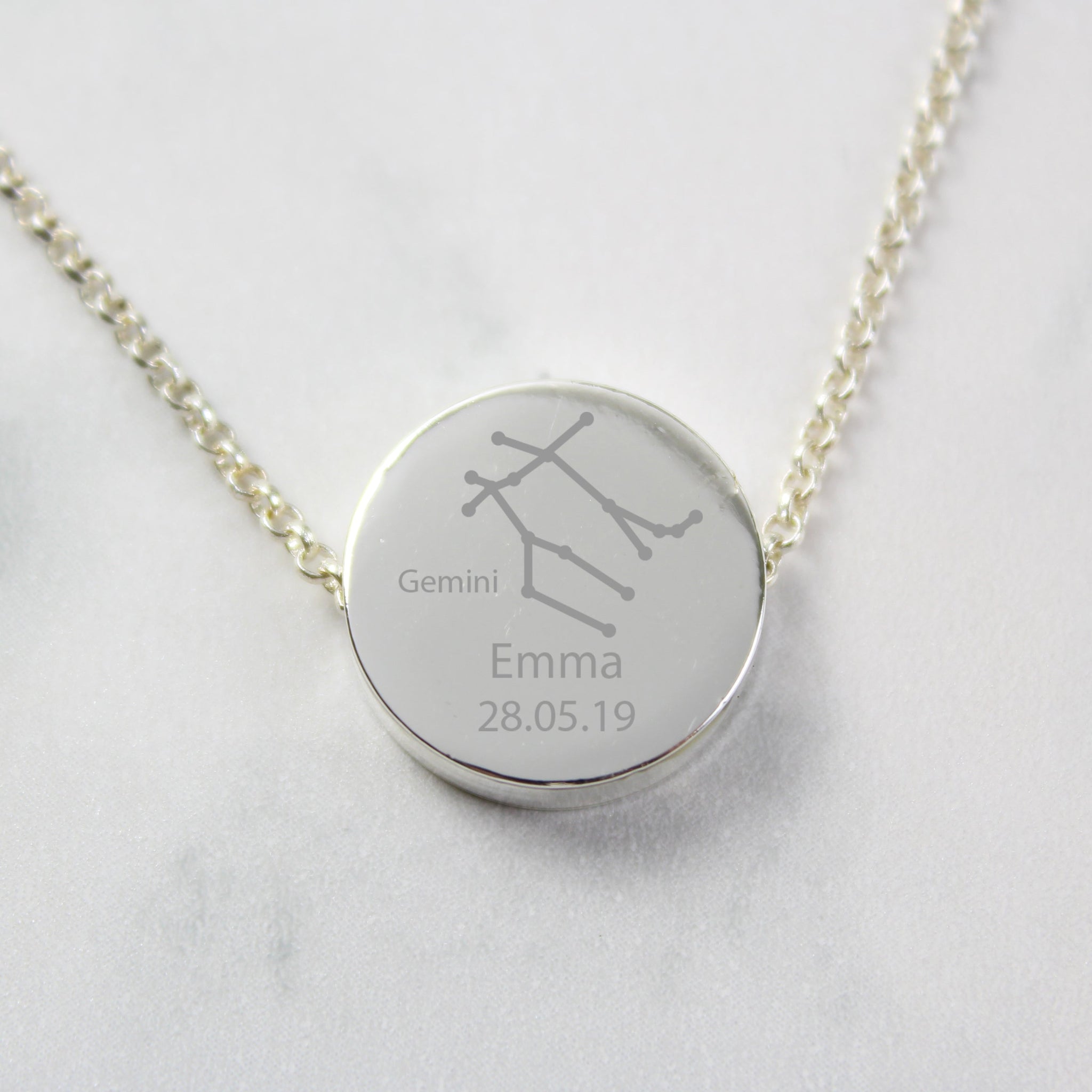 Personalised Gemini Zodiac Star Sign Necklace (May 21st - Jun 20th): 9 - Necklaces By Gift Moments