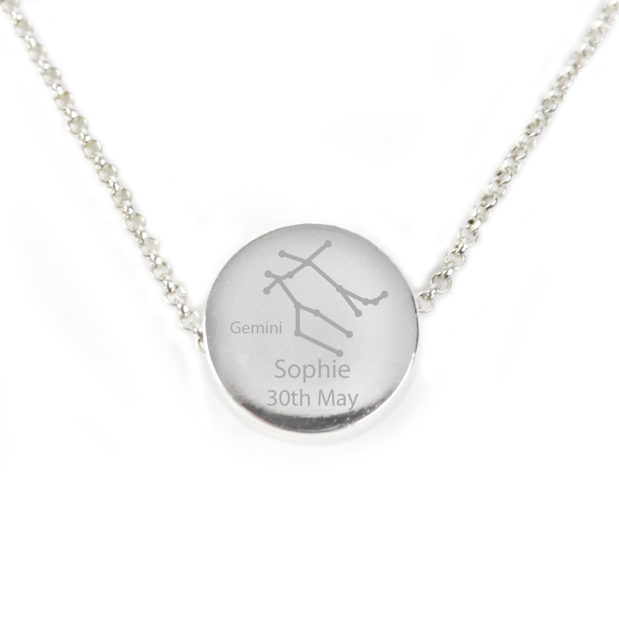 Personalised Gemini Zodiac Star Sign Necklace (May 21st - Jun 20th): 8 - Necklaces By Gift Moments
