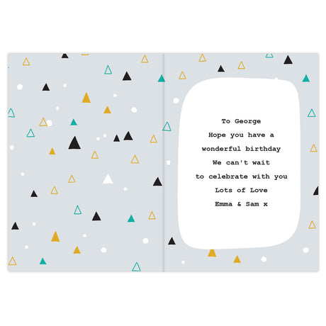 Personalised Geo Birthday Card: 3 - Greeting Cards By Gift Moments