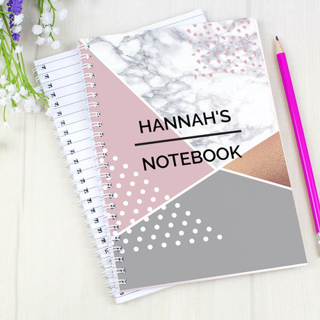 Personalised Geometric A5 Notebook: 4 - Notebooks By Gift Moments