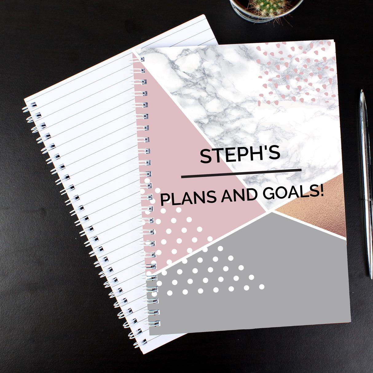 Personalised Geometric A5 Notebook: 6 - Notebooks By Gift Moments