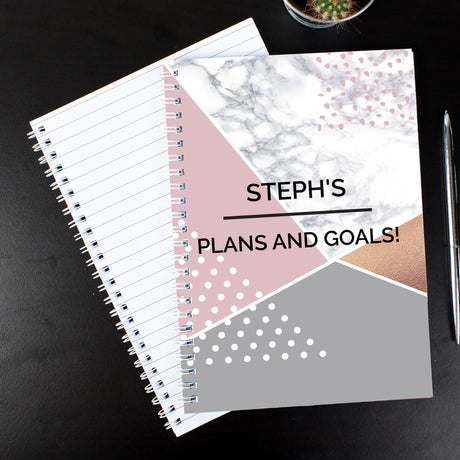 Personalised Geometric A5 Notebook: 6 - Notebooks By Gift Moments
