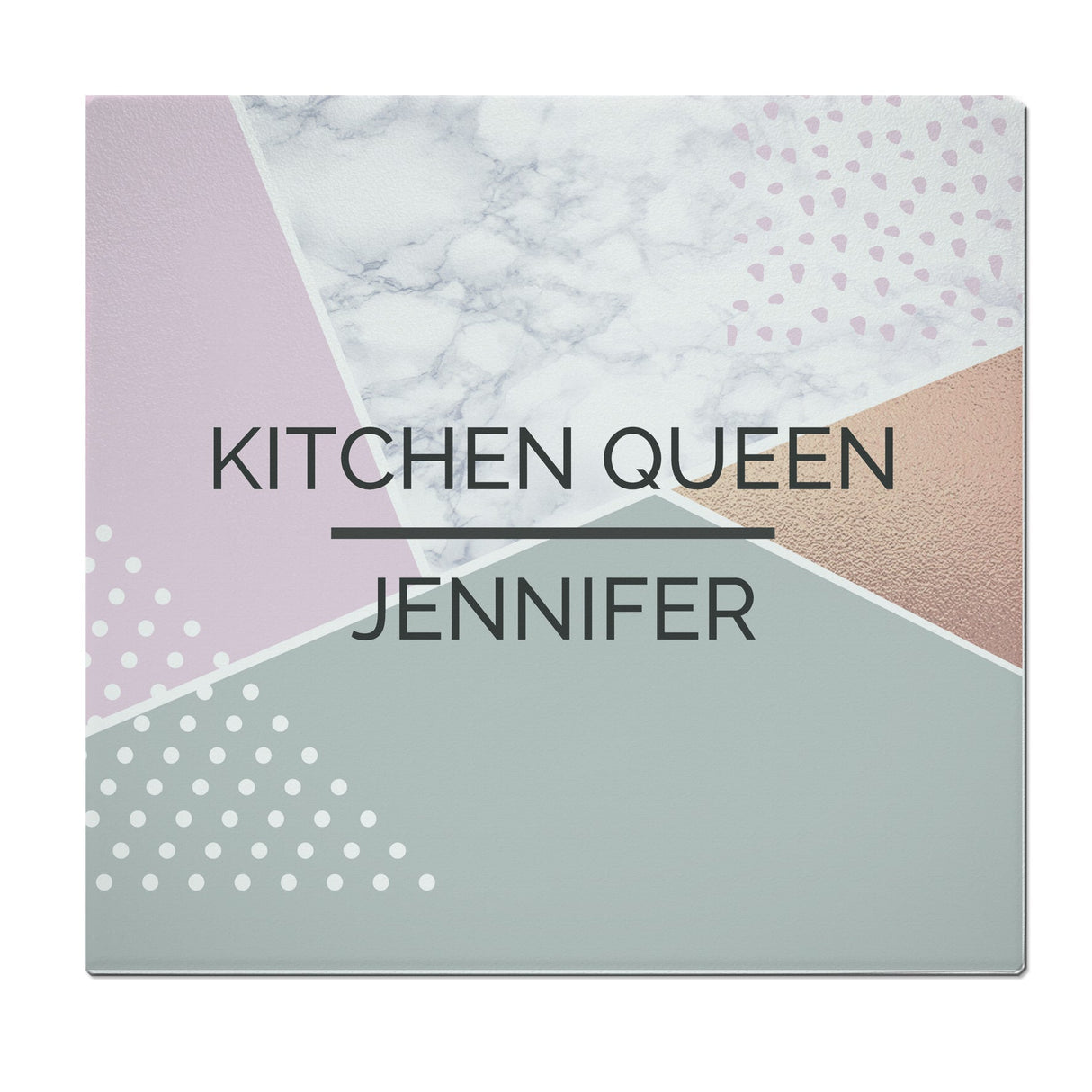 Personalised Geometric Glass Chopping Board: 6 - Chopping Boards By Gift Moments