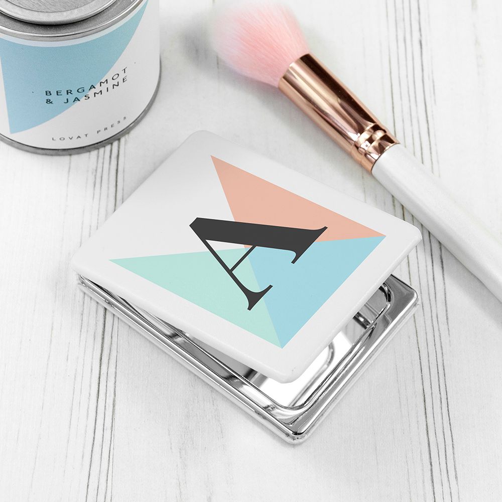 Personalised Geometric Rectangle Compact Mirrors: 2 - Spring - Compact Mirrors By Gift Moments