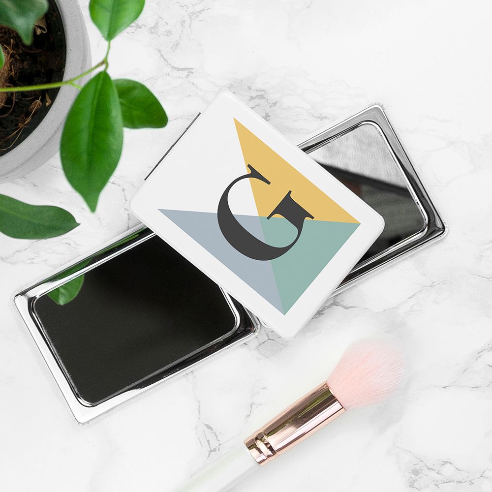 Personalised Geometric Rectangle Compact Mirrors: 3 - Summer - Compact Mirrors By Gift Moments