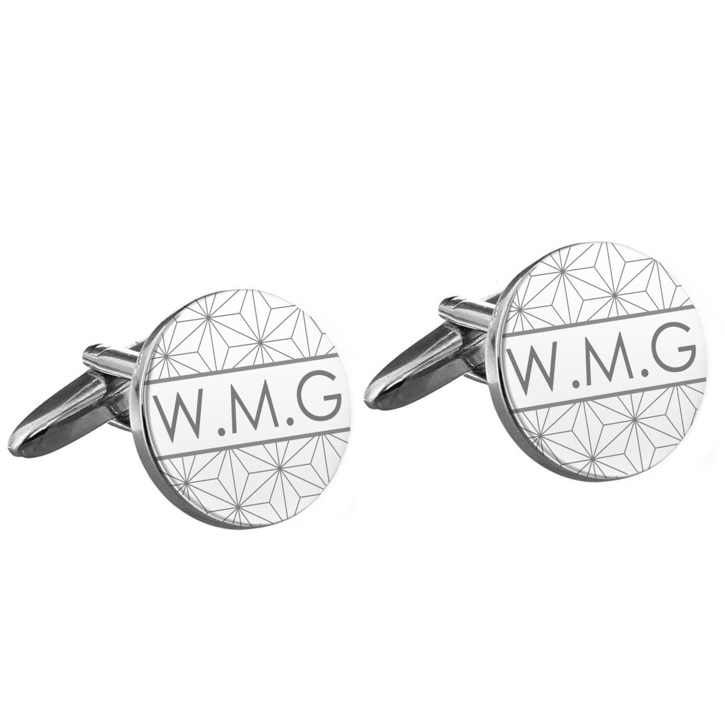 Personalised Geometric Round Cufflinks: 5 - Cufflinks & Tie Slides By Gift Moments