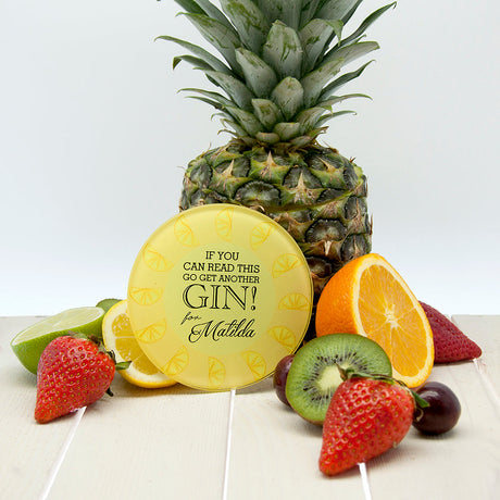 Personalised Get Me A Cocktail! Fruit Glass Coasters: 7 - Lemon - Coasters By Gift Moments