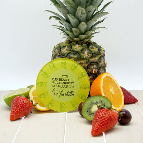 Personalised Get Me A Cocktail! Fruit Glass Coasters: 4 - Lime - Coasters By Gift Moments