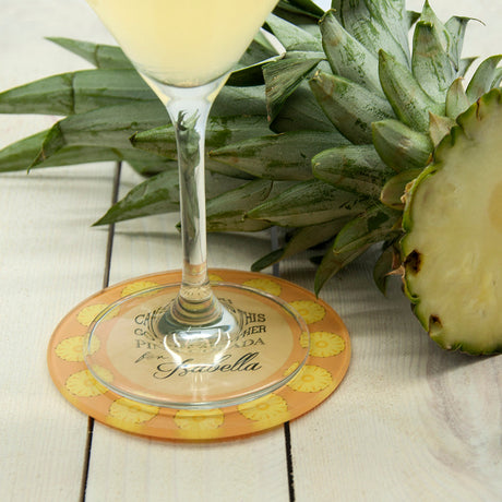 Personalised Get Me A Cocktail! Fruit Glass Coasters: 3 - Pineapple - Coasters By Gift Moments