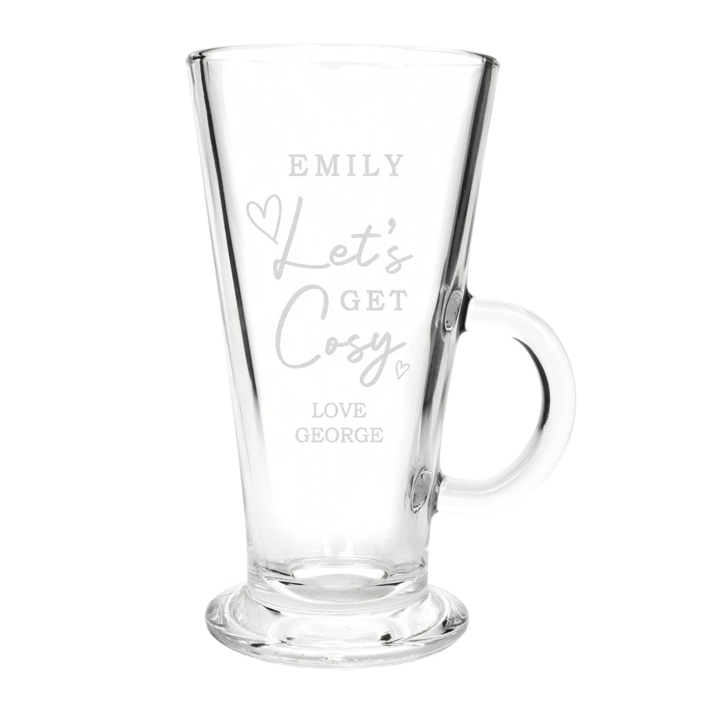 Personalised Get Cosy Latte Glass - Shop Mugs At Gift Moments - 4