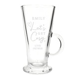 Personalised Get Cosy Latte Glass: 4 - Latte Mugs By Gift Moments